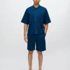 Minimum Shorts | Atlas denim and linen blend shorts 4239 - Sky Captain SkyCaptain