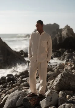 Minimum Shirts | Colt long sleeved reg linen shirt 4115 - Rainy Day RainyDay