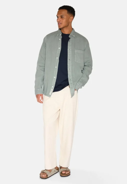 Minimum Shirts | Colt long sleeved reg linen shirt 4115 - Gray Mist GrayMist