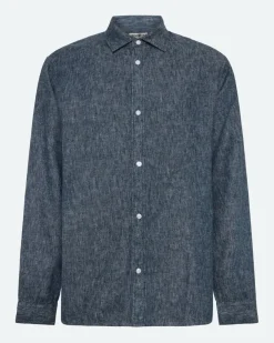 Minimum Shirts | Douglas linen denim shirt 4128 - Sky Captain SkyCaptain