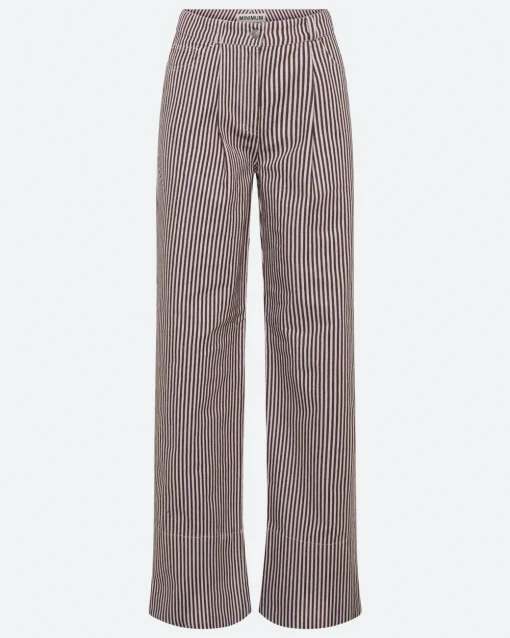 Minimum Jeans | Elisa striped denim pants 4328 - Coco Milk CocoMilk