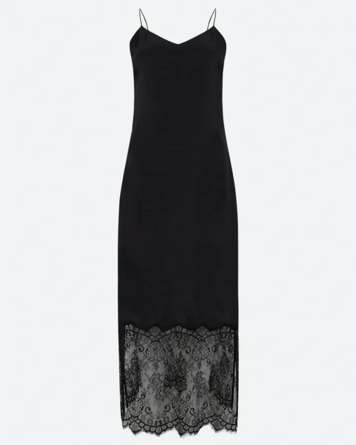 Minimum Dresses | Elly midi dress with lace 4257 - Black