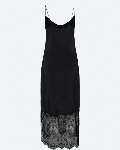 Minimum Dresses | Elly midi dress with lace 4257 - Black