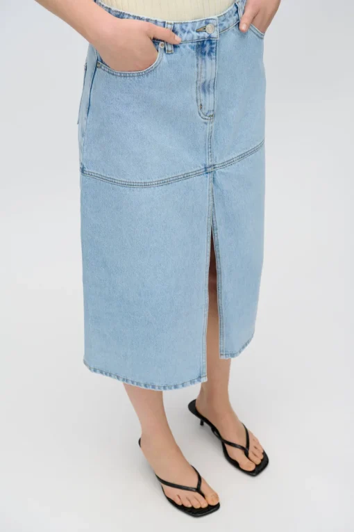 Minimum Skirts | Erin denim midi skirt 4282 - Light Blue LightBlue