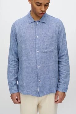 Minimum Shirts | Francis long sleeved shirt in linen blend 4236 - Angel Falls AngelFalls