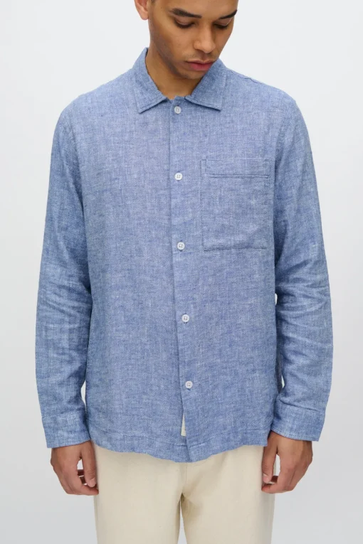 Minimum Shirts | Francis long sleeved shirt in linen blend 4236 - Angel Falls AngelFalls