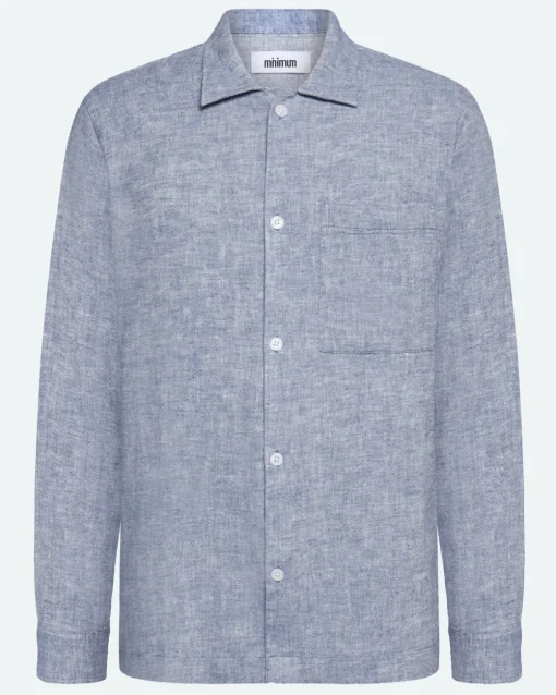 Minimum Shirts | Francis long sleeved shirt in linen blend 4236 - Angel Falls AngelFalls