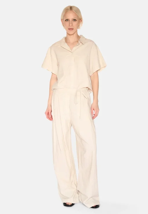 Minimum Pants | Gunli dressed pants with tie-detail 4191 - Brown Rice BrownRice