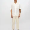 Minimum Shirts | Hayden relaxed short sleeved shirt in broderie anglaise 4295 - Coco Milk CocoMilk
