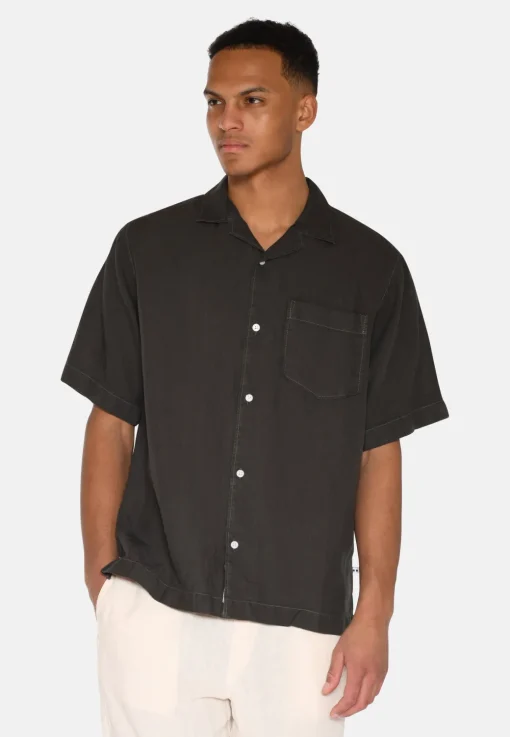 Minimum Shirts | Hayden short sleeved linen shirt 4115 - Black Ink BlackInk