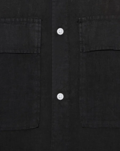 Minimum Shirts | Lando short sleeved linen shirt 4115 - Caviar