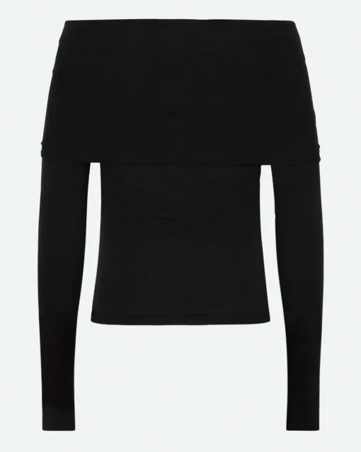 Minimum Blouses | Lena off shoulder t-shirt 4158 - Black Ink BlackInk