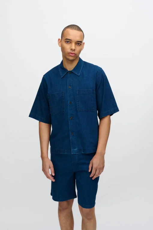 Minimum Shirts | Lennon short sleeved shirt in linen blend 4239 - Sky Captain SkyCaptain