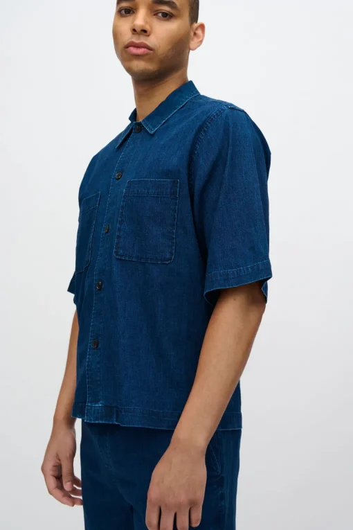 Minimum Shirts | Lennon short sleeved shirt in linen blend 4239 - Sky Captain SkyCaptain