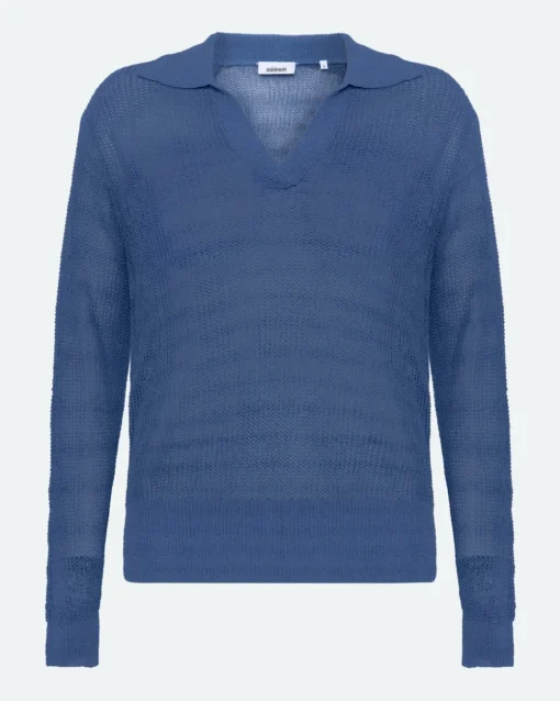 Minimum Knits | Lineas polo jumper 3056 - Blue Horizon BlueHorizon