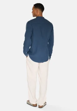 Minimum Shirts | Mando long sleeved linen shirt 4115 - Blue Ashes BlueAshes