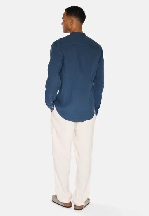 Minimum Shirts | Mando long sleeved linen shirt 4115 - Blue Ashes BlueAshes