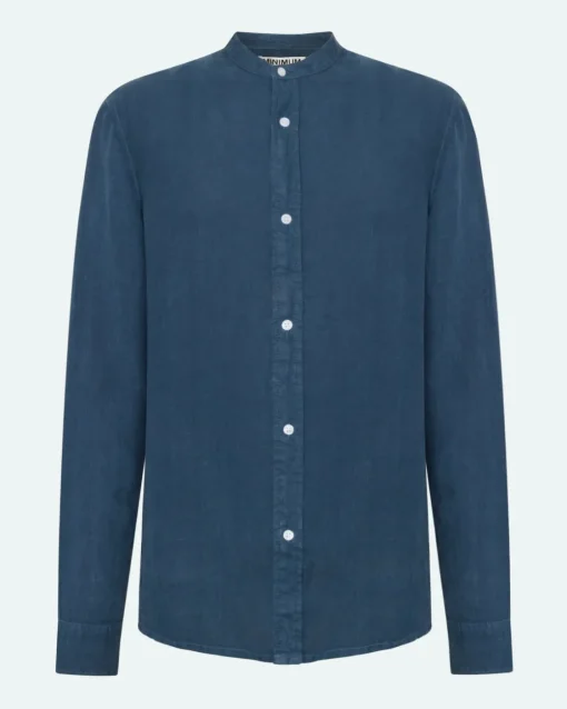 Minimum Shirts | Mando long sleeved linen shirt 4115 - Blue Ashes BlueAshes