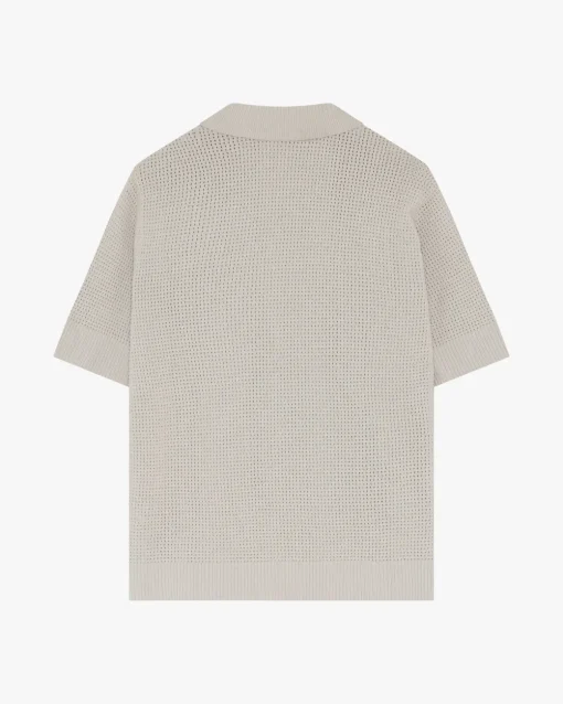 Minimum Knitwear | Mason crochet polo shirt 4177 - Rainy Day RainyDay