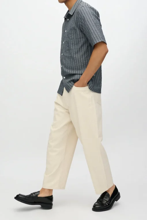 Minimum Shirts | Nash short sleeved striped shirt 4242 - Black