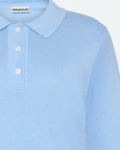 Minimum Knits | Riley polo jumper 4153 - Light Blue LightBlue