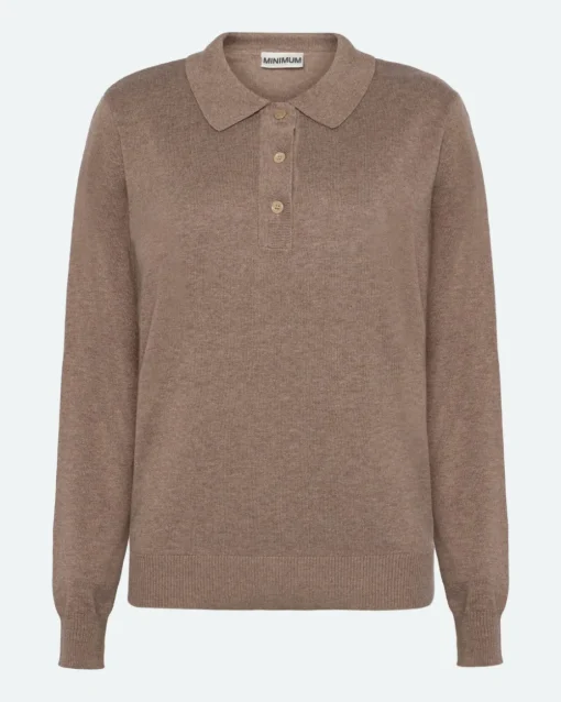 Minimum Knits | Riley polo jumper 4153 - Shitake