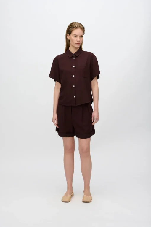Minimum Shirts | Sage short sleeved shirt 3069 - French Roast FrenchRoast