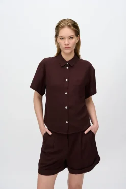 Minimum Shirts | Sage short sleeved shirt 3069 - French Roast FrenchRoast