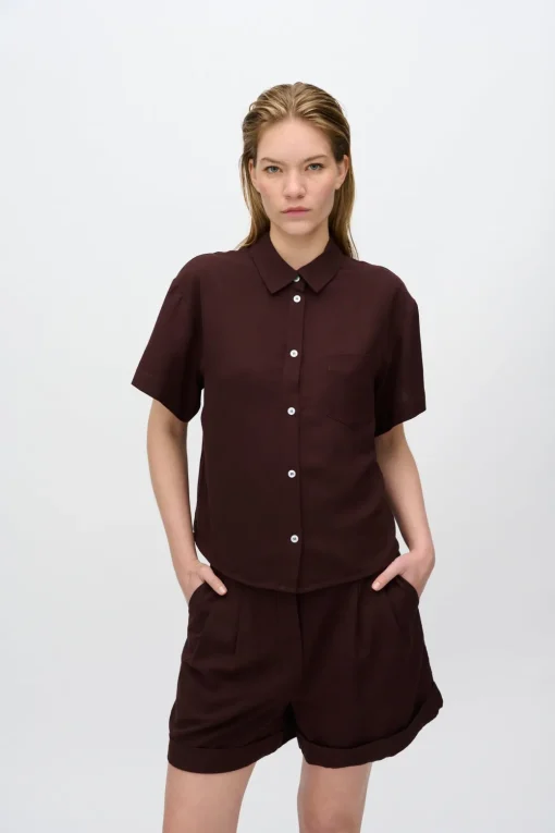 Minimum Shirts | Sage short sleeved shirt 3069 - French Roast FrenchRoast