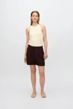 Minimum Shorts | Selby linen blend shorts 3069 - French Roast FrenchRoast