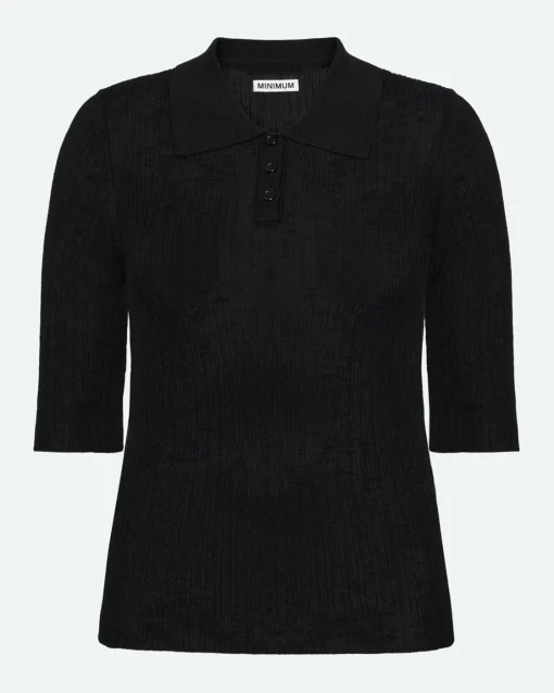 Minimum Knits | Zoe short sleeved polo 4152 - Black